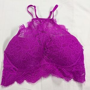 Victoria's Secret Fuchsia Lace Bralette Small